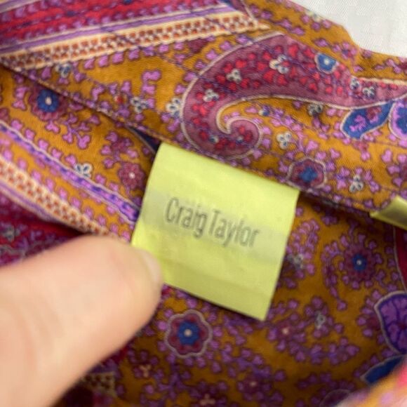 Craig Taylor Paisley Button-Front Blouse - Picture 3 of 6
